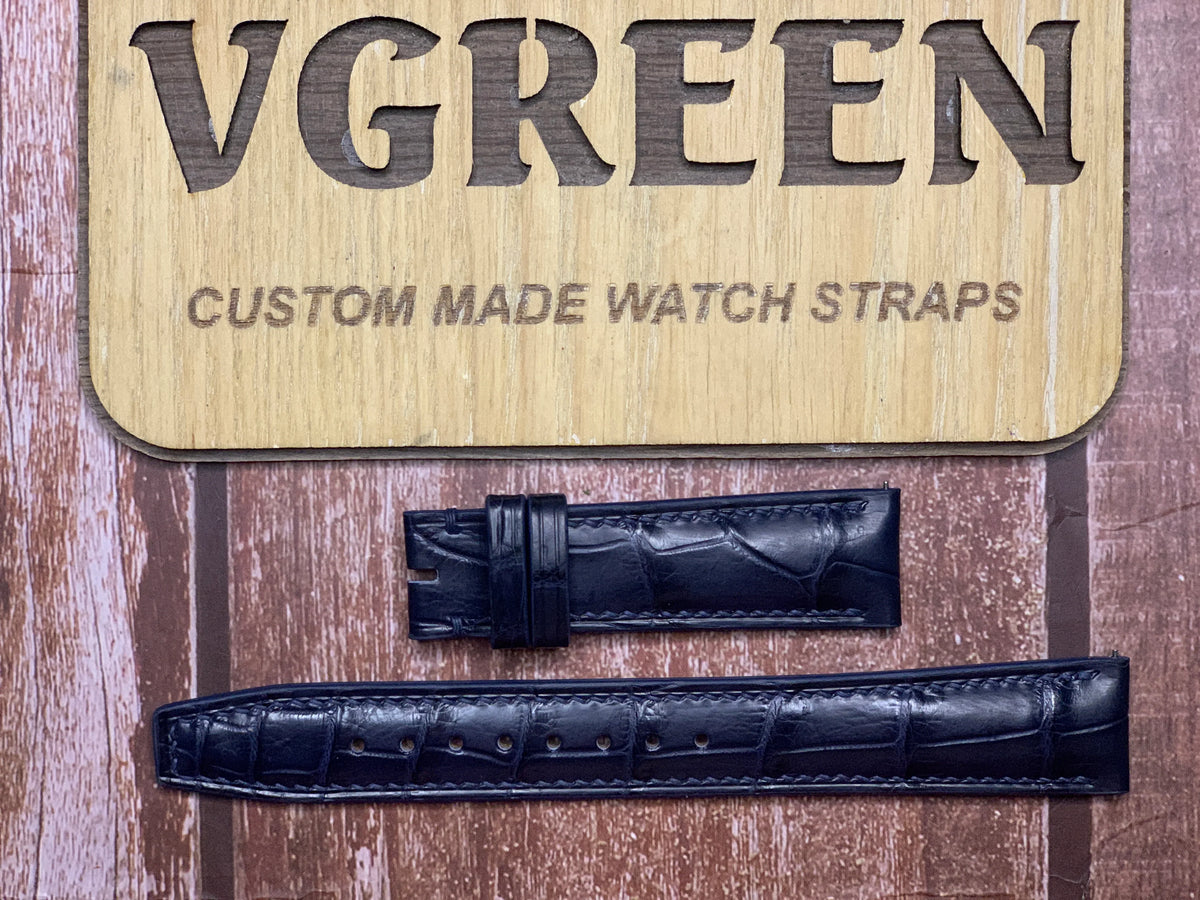 クロコダイルレザー 腕時計ベルト - ダークブルー（IWC ポルトギーゼ