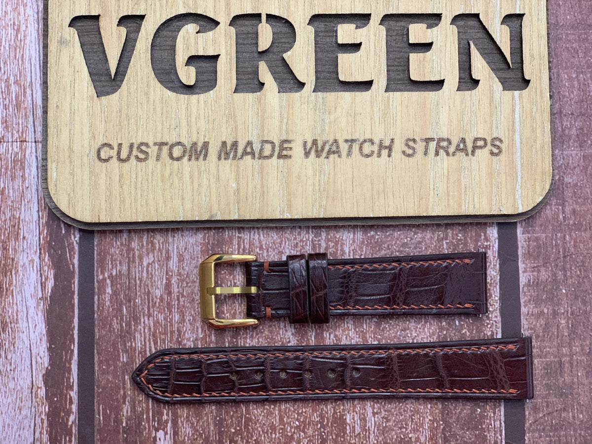 IWC レザーベルト ブラウン クロコ クロコダイルレザー 腕時計ベルト - ブラウン（IWC 用） – VGreen