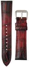 画像をギャラリービューアに読み込む, クロコダイルレザー腕時計ベルト - バーントレッドボルドー