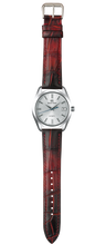 画像をギャラリービューアに読み込む, クロコダイルレザー腕時計ベルト - バーントレッドボルドー