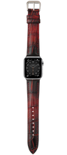 画像をギャラリービューアに読み込む, クロコダイルレザー腕時計ベルト - バーントレッドボルドー