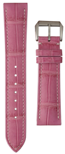 画像をギャラリービューアに読み込む, クロコダイルレザー腕時計ストラップ – サーモンピンク