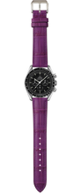 画像をギャラリービューアに読み込む, クロコダイルレザー腕時計ストラップ – パープル