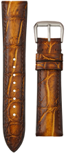 画像をギャラリービューアに読み込む, クロコダイルレザー腕時計ベルト - バーントチェスナット