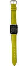 画像をギャラリービューアに読み込む, クロコダイルレザー 腕時計ベルト – ライムグリーン