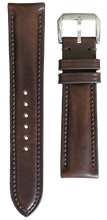 画像をギャラリービューアに読み込む, ブッテーロレザー腕時計ストラップ – ダークブラウン