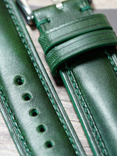 画像をギャラリービューアに読み込む, ブッテーロレザー腕時計ストラップ – ディープグリーン