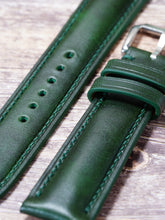 画像をギャラリービューアに読み込む, ブッテーロレザー腕時計ストラップ – ディープグリーン
