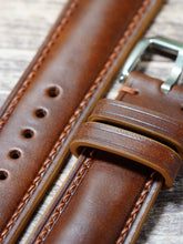 画像をギャラリービューアに読み込む, ブッテーロレザー腕時計ストラップ – チェスナット