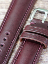 画像をギャラリービューアに読み込む, ブッテーロレザー腕時計ストラップ – ボルドー