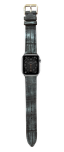 画像をギャラリービューアに読み込む, ヌバッククロコダイルレザー 腕時計ベルト - ブラック
