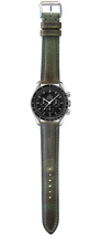 画像をギャラリービューアに読み込む, バダラッシィワックスレザー 腕時計ベルト - オリーブグリーン