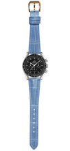 画像をギャラリービューアに読み込む, クロコダイルレザー 腕時計ベルト – アイスブルー