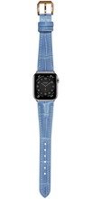 画像をギャラリービューアに読み込む, クロコダイルレザー 腕時計ベルト – アイスブルー