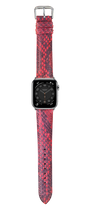 画像をギャラリービューアに読み込む, スネークスキン 腕時計ベルト - レッド
