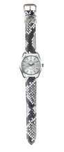 画像をギャラリービューアに読み込む, スネークスキン 腕時計ベルト - ホワイト