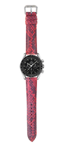 画像をギャラリービューアに読み込む, スネークスキン 腕時計ベルト - レッド