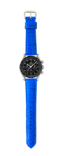 画像をギャラリービューアに読み込む, クロコダイルレザー 腕時計ベルト - ブルー