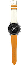 画像をギャラリービューアに読み込む, スイフトレザー 腕時計ベルト - オレンジ/ホワイト