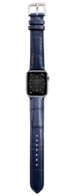 画像をギャラリービューアに読み込む, クロコダイルレザー 腕時計ベルト - ダークブルー