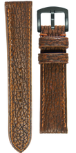 画像をギャラリービューアに読み込む, サメ革 腕時計ベルト - ブラウン
