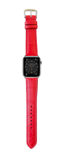 画像をギャラリービューアに読み込む, クロコダイルレザー 腕時計ベルト - レッド