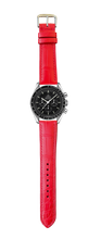画像をギャラリービューアに読み込む, クロコダイルレザー 腕時計ベルト - レッド