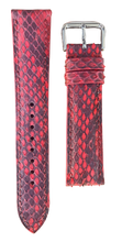 画像をギャラリービューアに読み込む, スネークスキン 腕時計ベルト - レッド