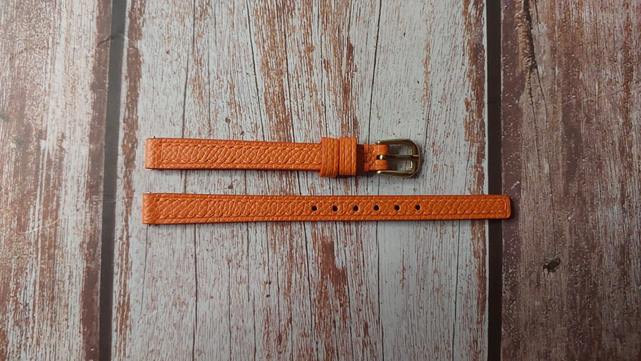 エプソムレザー（オレンジ）- セイコークォーツビンテージ 132746 ゴールド｜Seiko quartz vintage 132746 gold対応