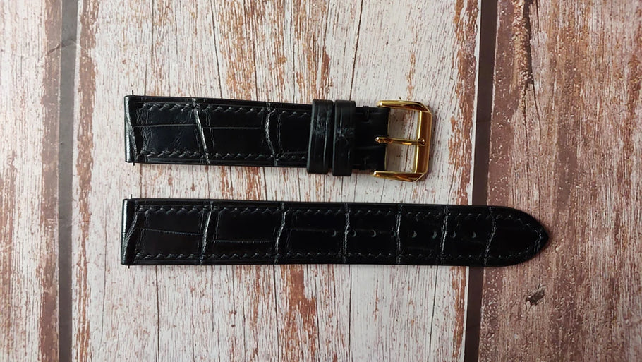 Full grain crocodile leather - compatible with Rolex 1959 ref 6564