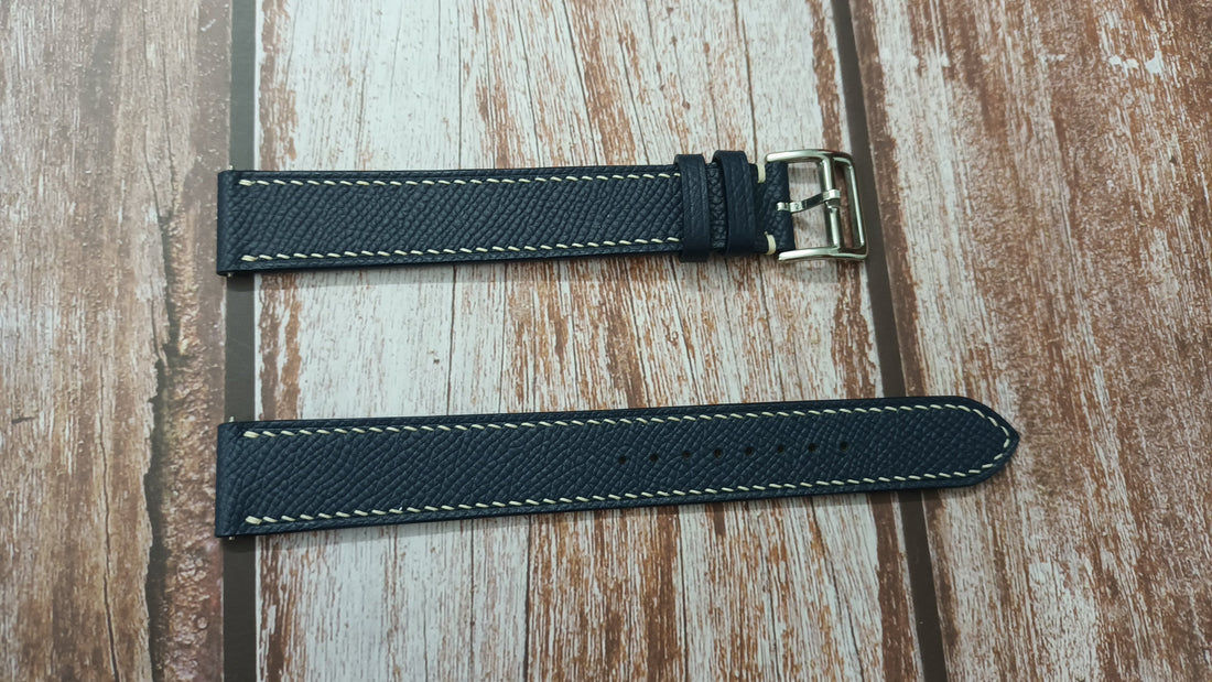 Navy Epsom Leather Straps