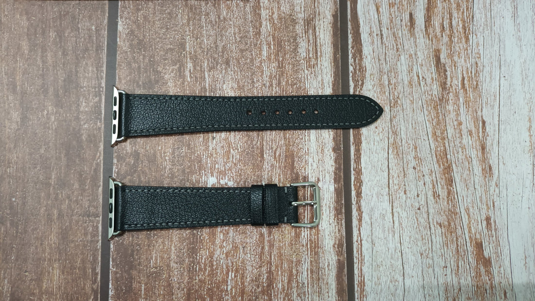Black Epsom Leather Strap For Shinola aragonite 1069 Watch