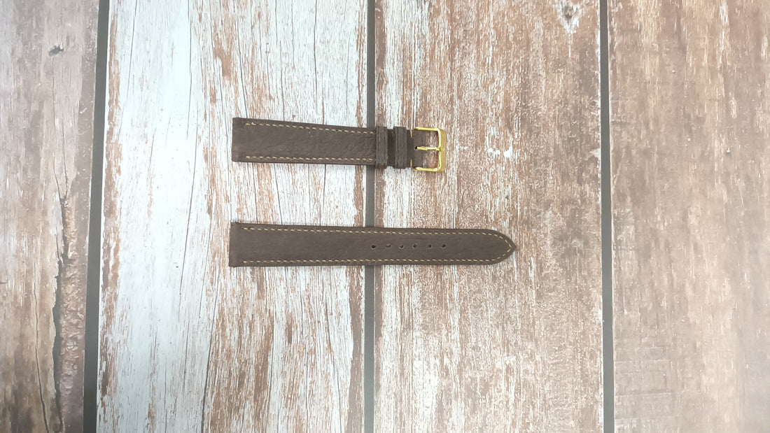 Brown Full Grain Shark Skin Leather Strap For Rolex Daytona Gold Model 16518