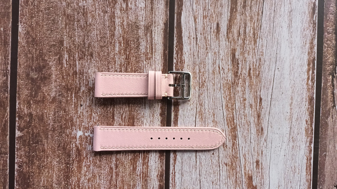 Pink Swift Leather Strap For Omega speedmaster racing 40mm