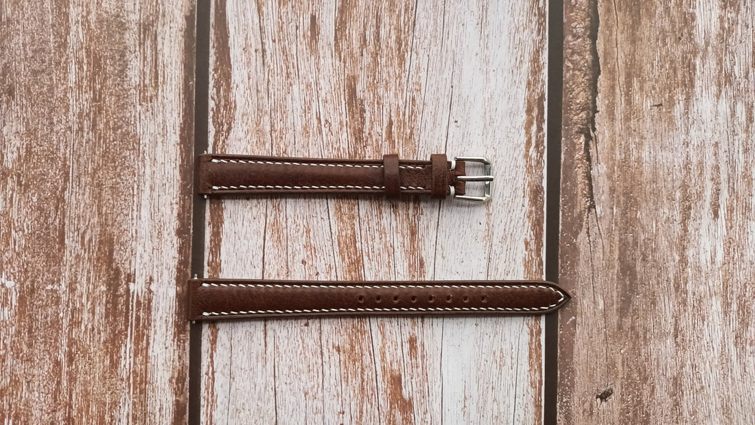 Brown Italian Veg Tanned Minerva Leather Strap For Fossil & 3atm Watch