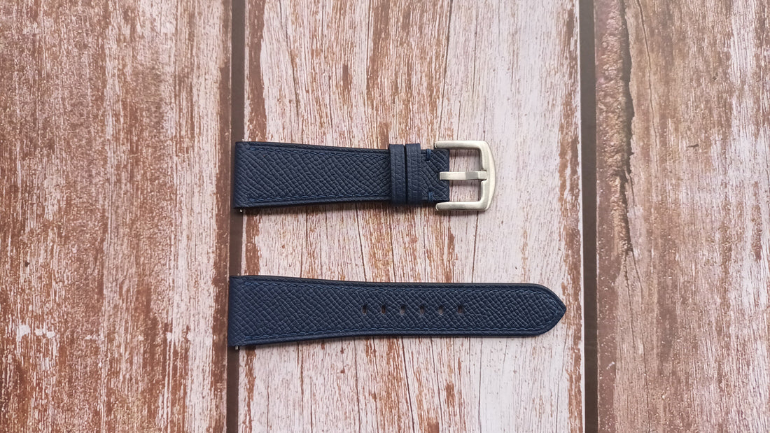 Navy Epsom Leather Strap For Cartier Tank Solo XL Watch