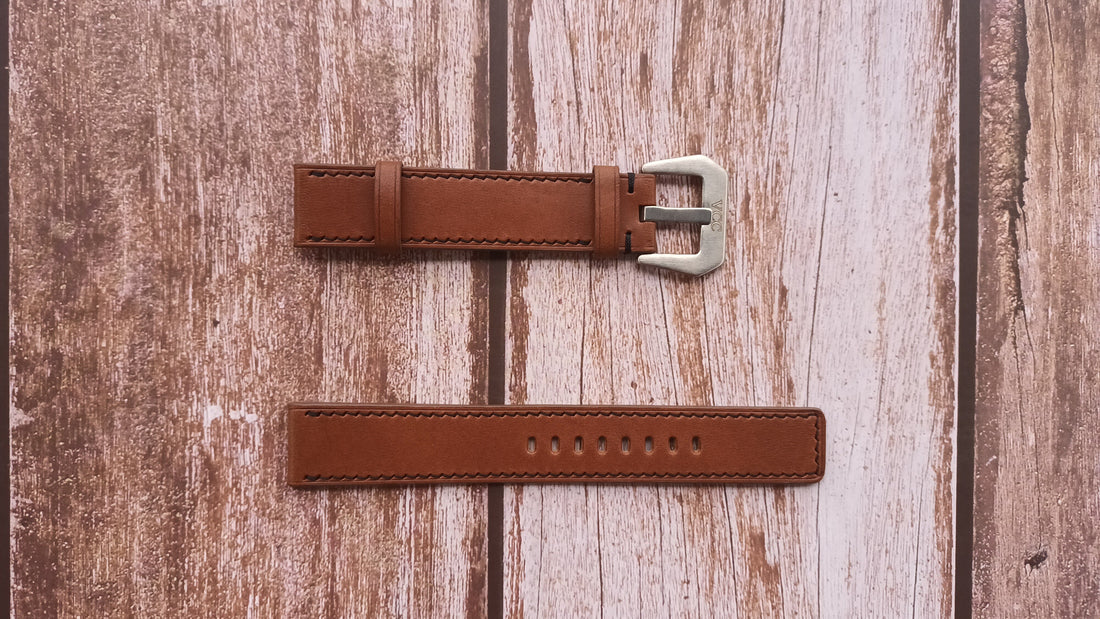 Brown Italian Veg Tanned Buttero Leather Strap For Tag Heuer Aquaracer Watch