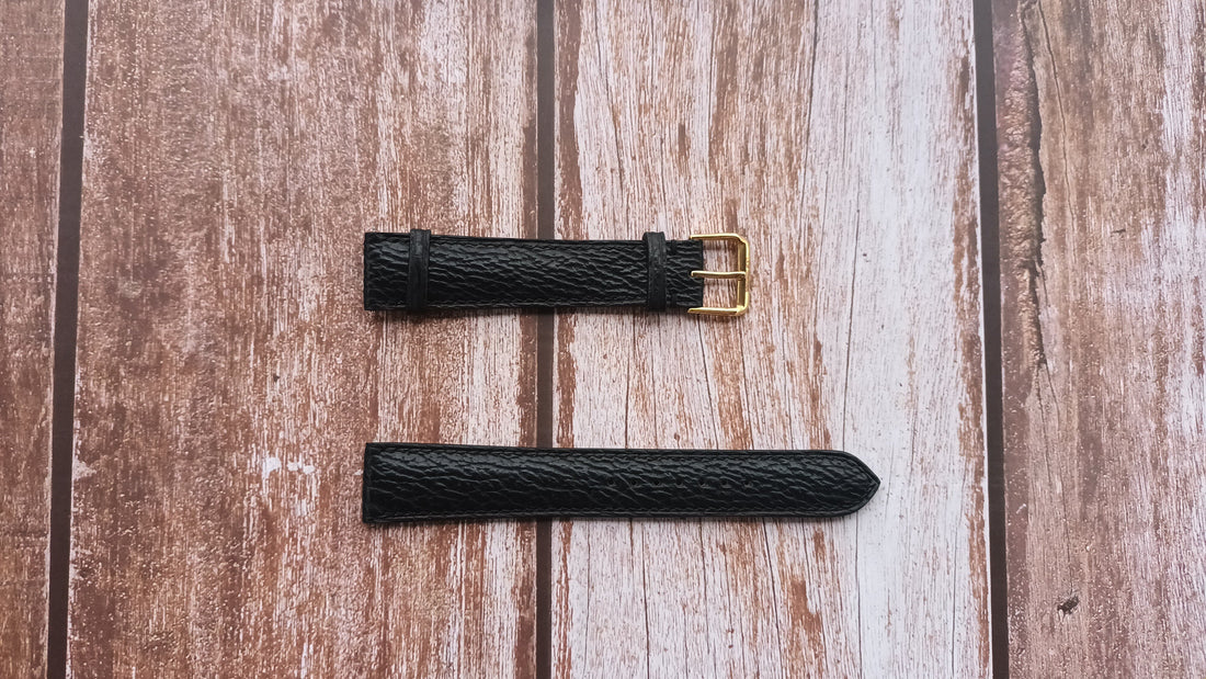 Black Full Grain Shark Skin Leather Strap For Garmin Venue Watch