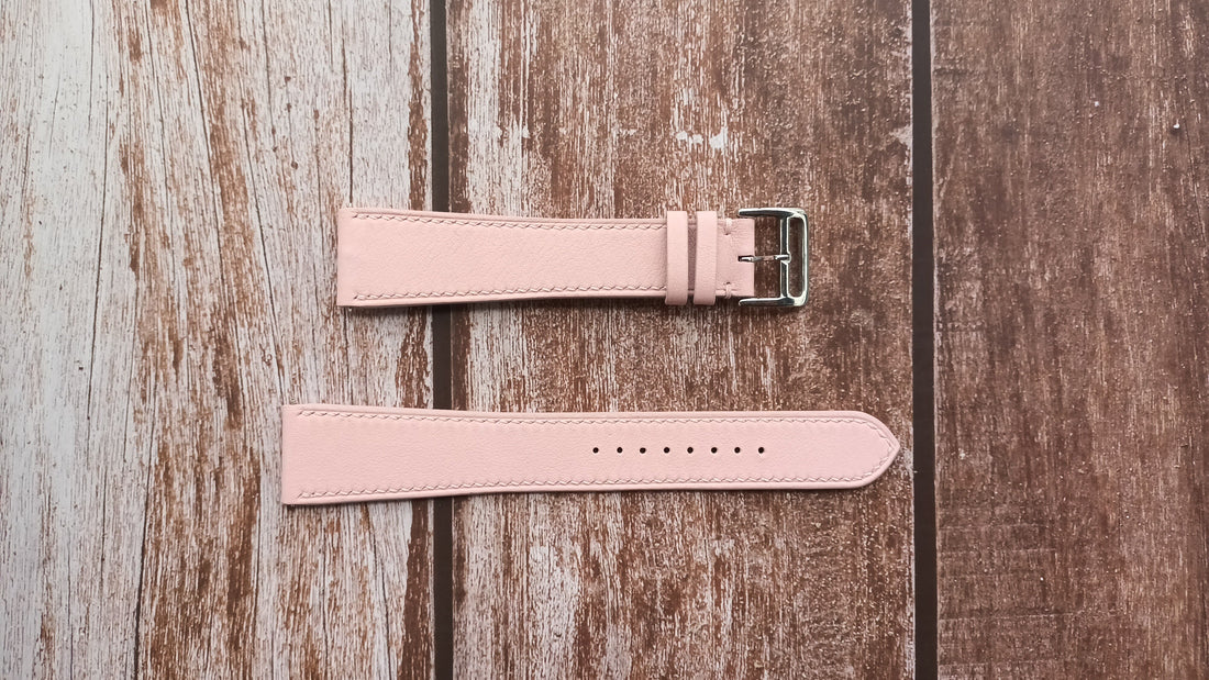 Pink Swift Leather Strap For NaviForce NF-9153 Watch