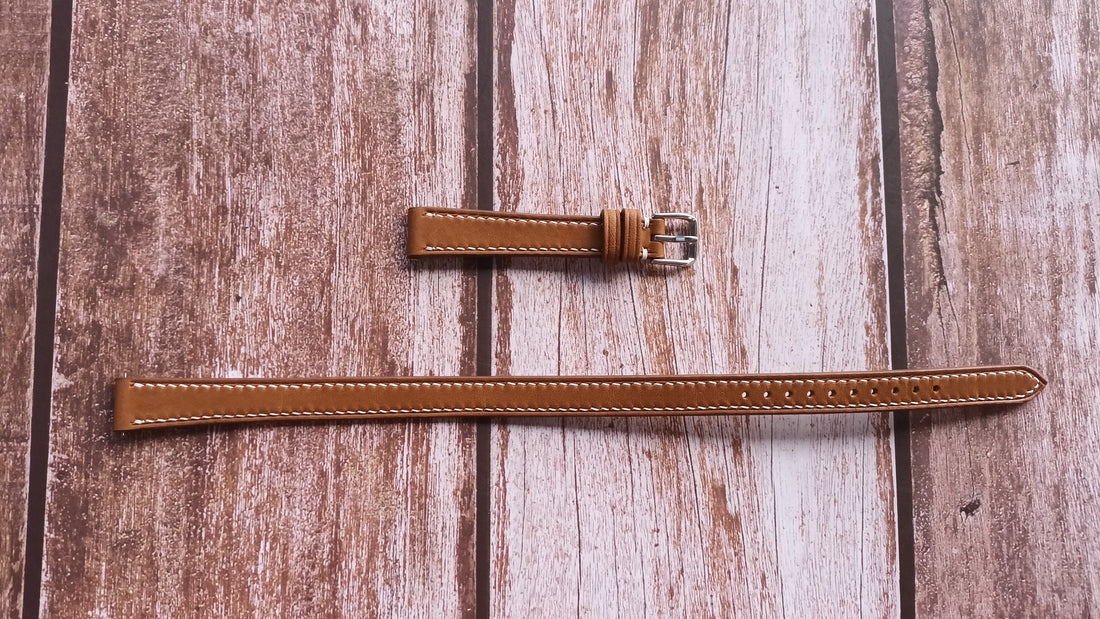 Brown Barenia Leather Double Tour Strap