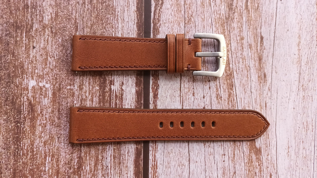 Brown Italian Veg Tanned Buttero Leather Strap