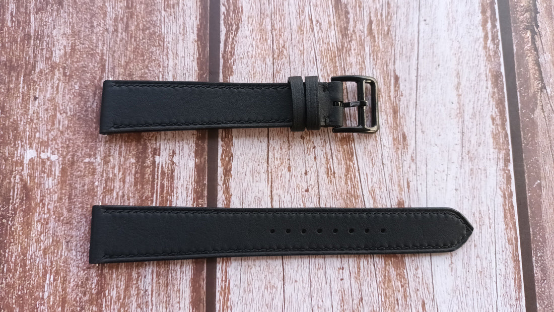 Black Swift Leather Strap For Rado Diamaster Watch