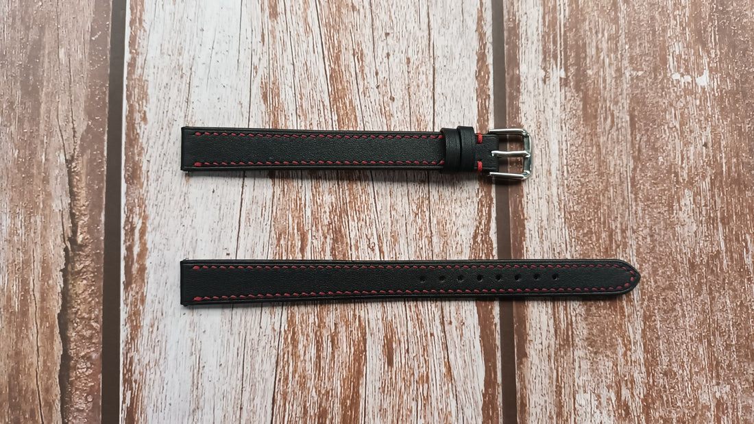 Black Swift Leather Strap For Casio Editface Watch