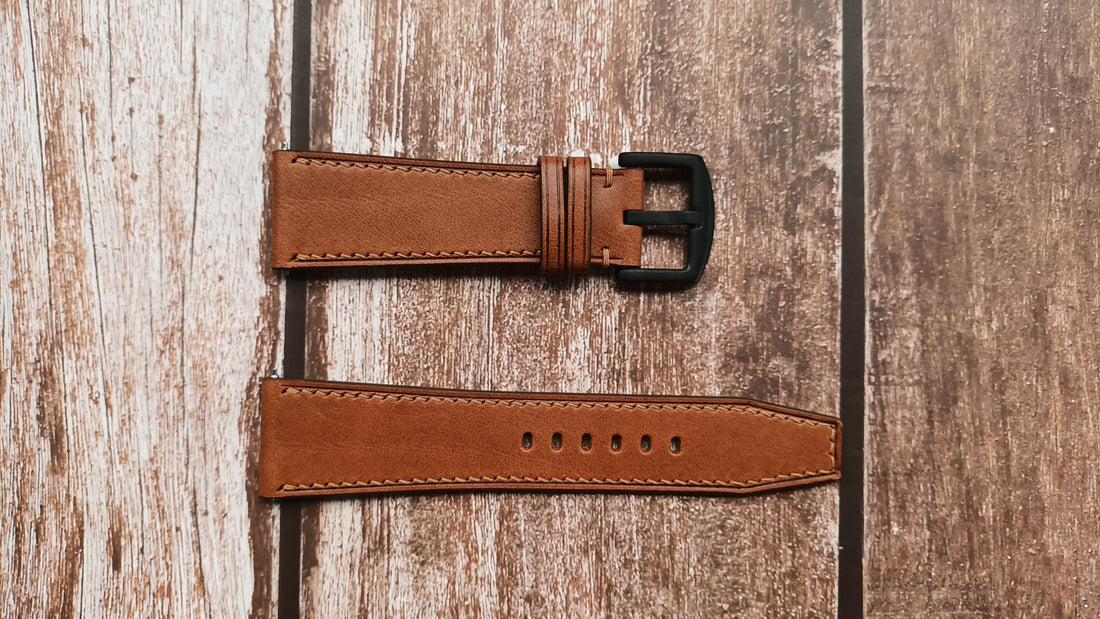 Brown Italian Veg Tanned Buttero Leather Strap For Invicta Grand Dragon Watch
