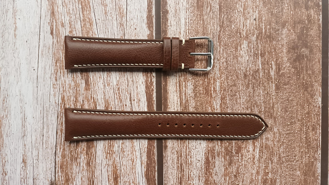 Brown Italian Veg Tanned Minerva Leather Strap For Swiss Army Watch
