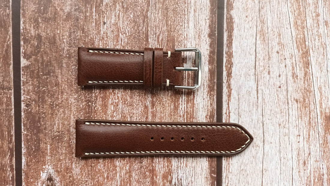 Brown Italian Veg Tanned Minerva Leather Strap For Orvis, Gentlemen's Everyday Watch