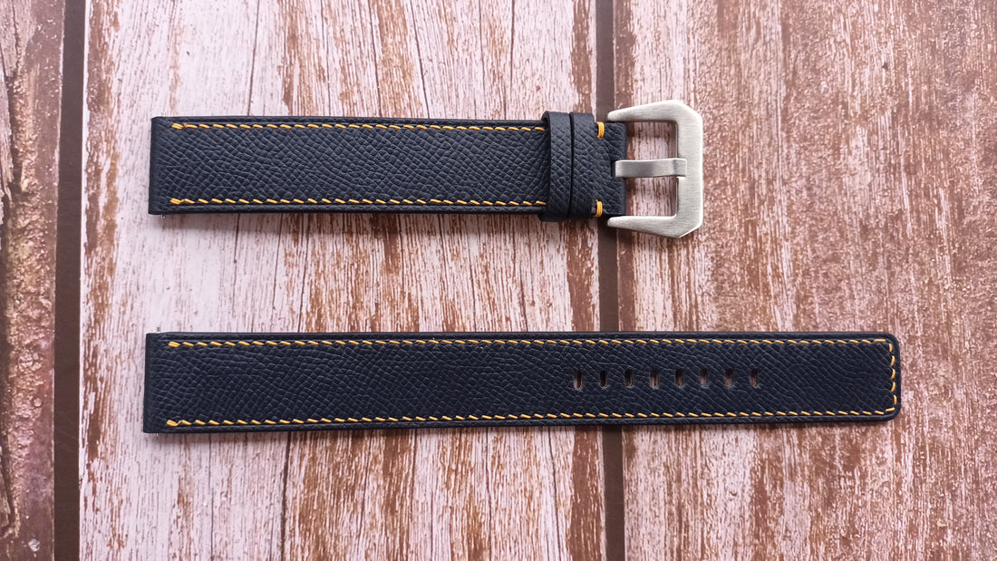 Navy Epsom Leather Strap For Amzfit GTR 3 Pro Watch