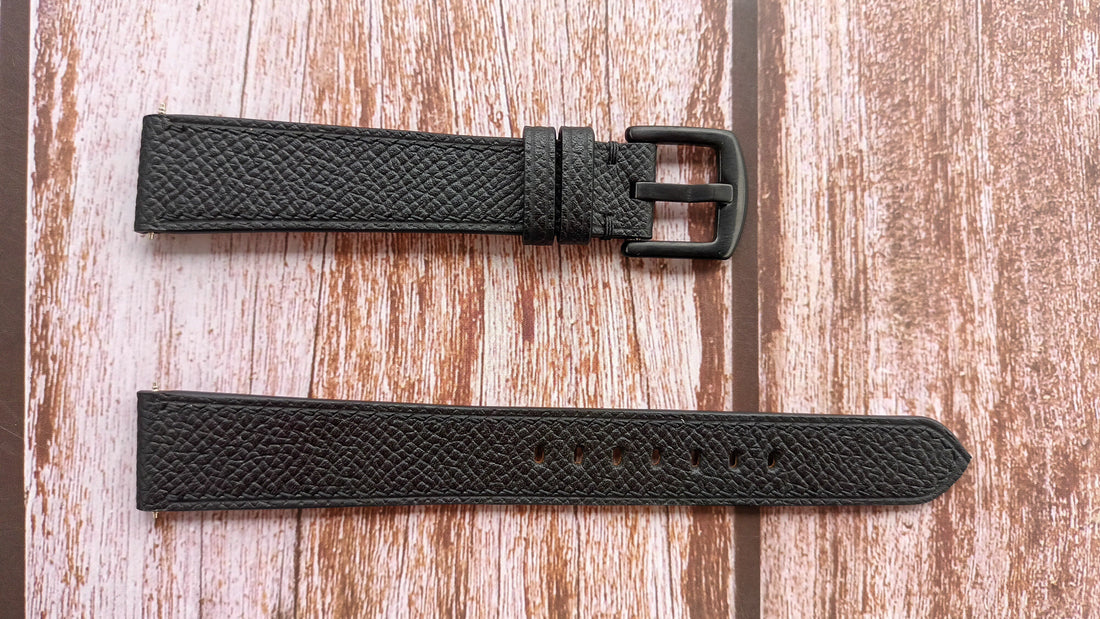 Black Epsom Leather Strap For Citizen Eco Drive Watch