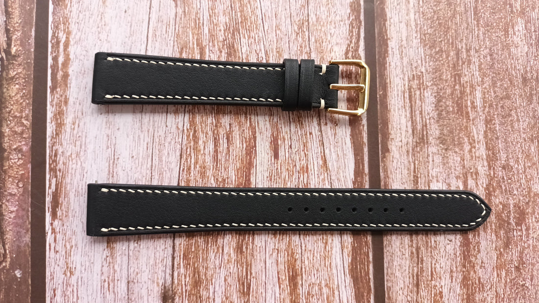 Black Swift Leather Strap For Vostok Amphybia Watch