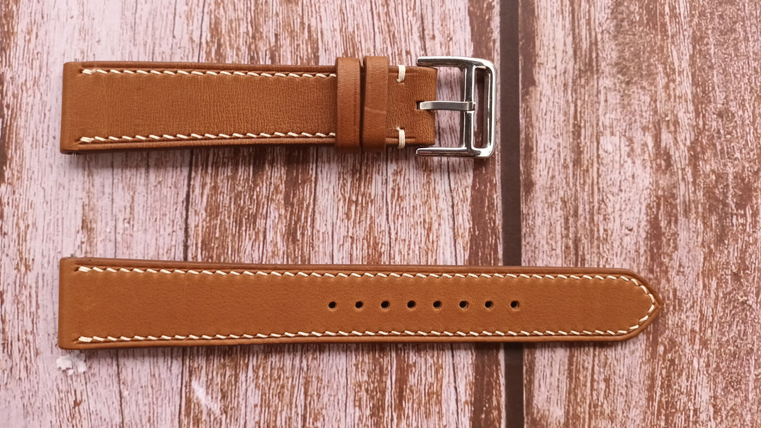 Brown Barenia Leather Strap For Omega Speedmaster Watch